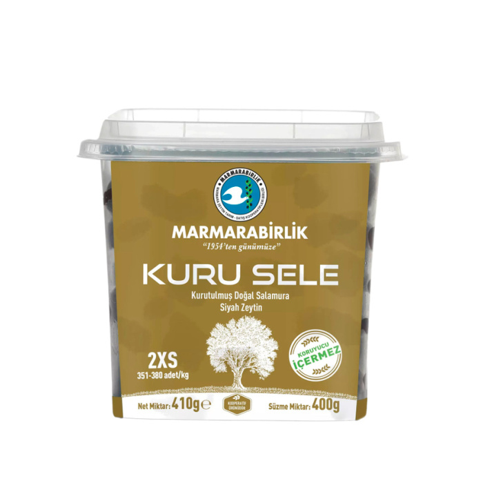Вяленые черные оливки (маслины) Marmarabirlik Kuru Sele с косточкой 2XS