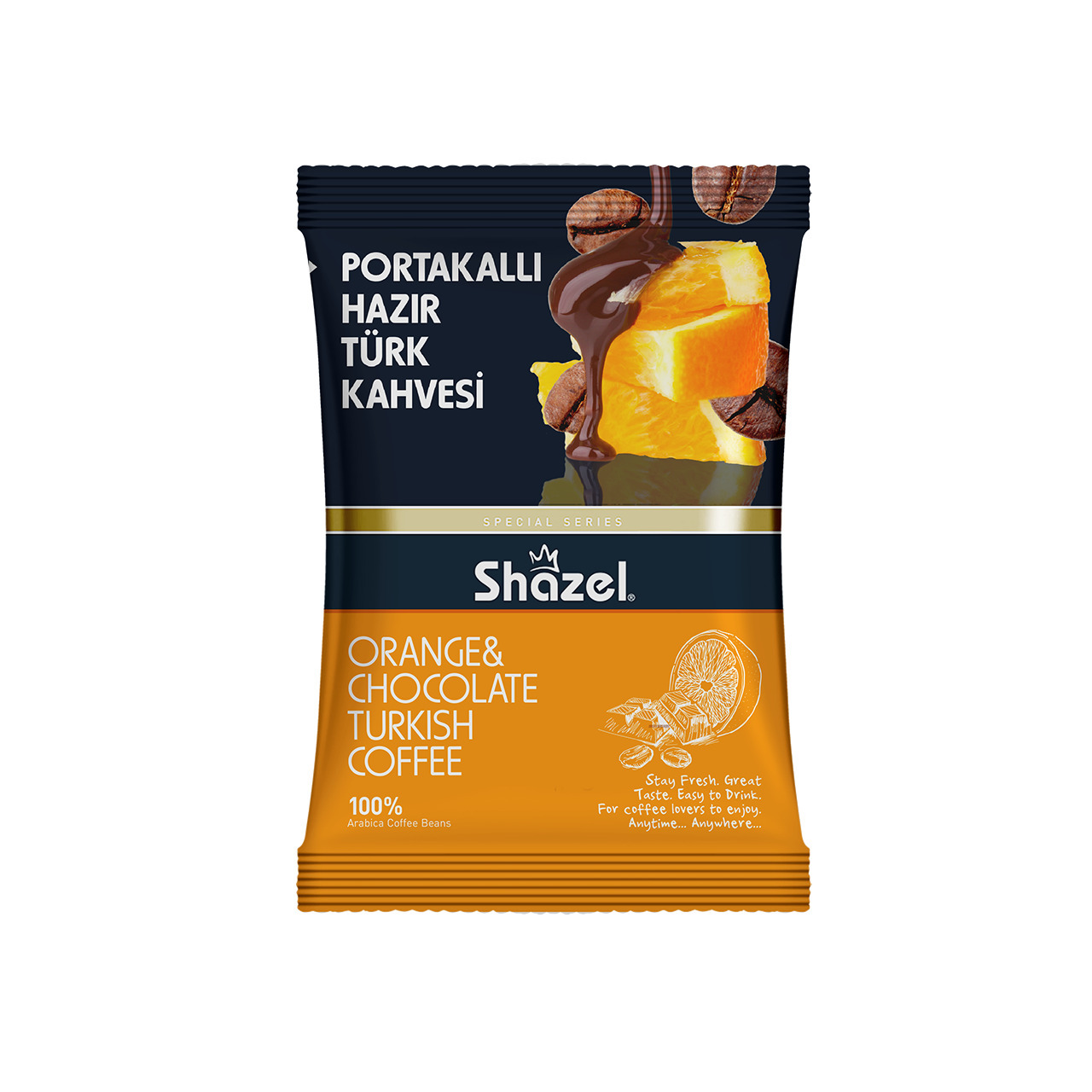 Растворимый турецкий кофе Shazel «Апельсин и шоколад»
